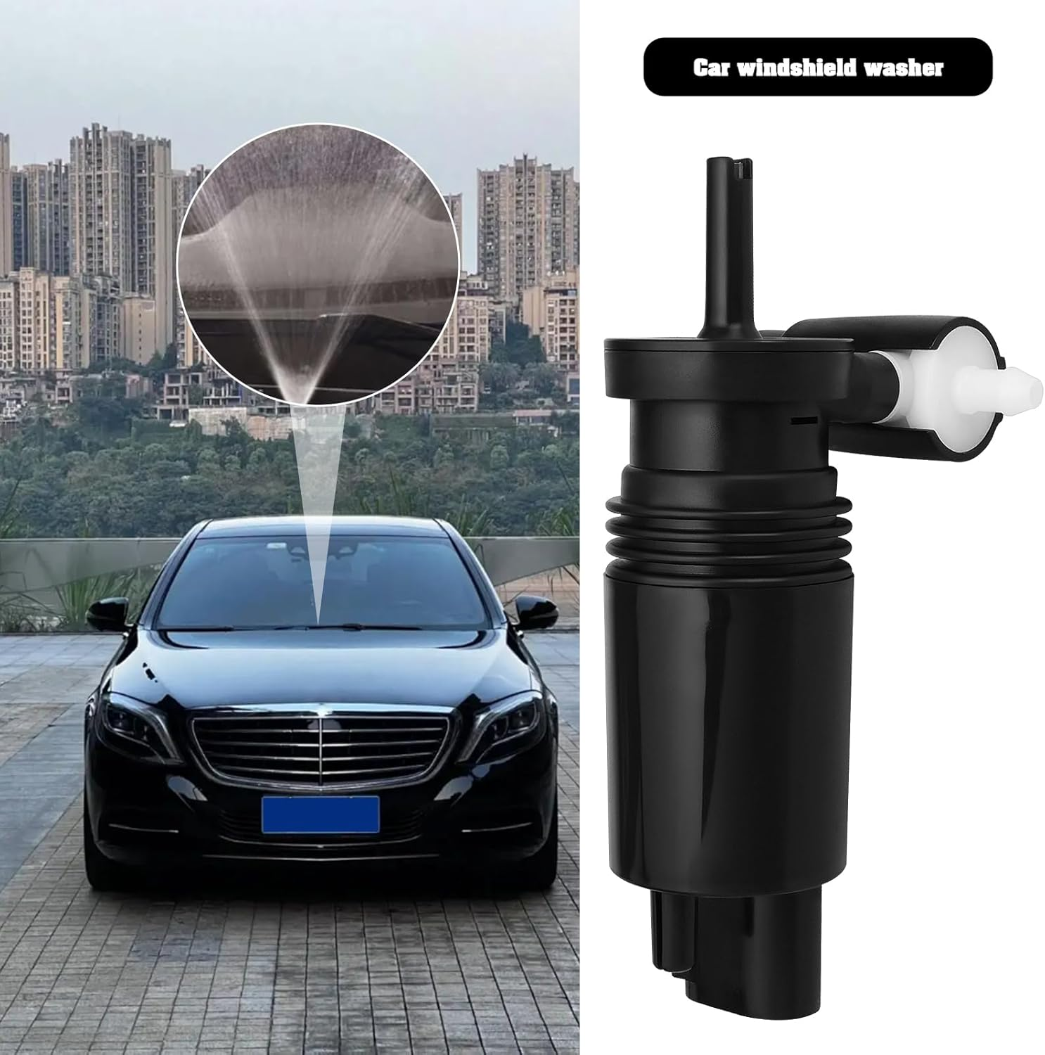 VGOL 1Pc Windscreen Washer Pump Replacement Part 2468660000 A2468660000 Compatible with Mercedes Benz A-Class W176 2012-2018 Black image number 3