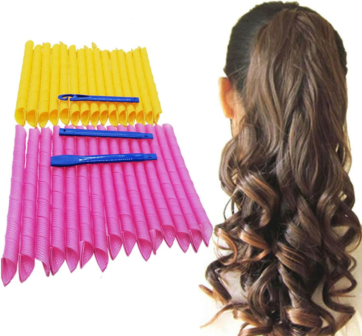 (30PCS 55Cm/21.65") - Orgrimmar Magic Hair Curlers Curls Styling Kit, DIY No Heat Hair Curlers for Extra Long Hair up to 22" (55 Cm) (30PCS 55Cm/21.65") image number 5