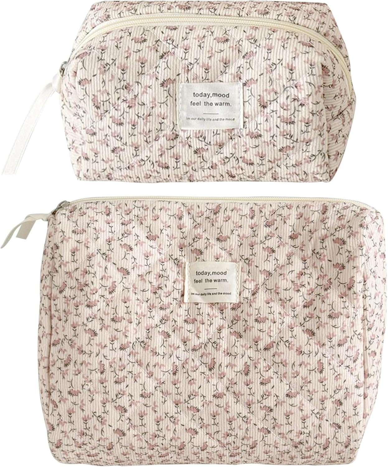 HTTDSLF 2 Pieces Small Cosmetic Bag, Cord Makeup Bag for Women, Cosmetic Bag, Multifunctional, Travel Toiletry Bag, Toiletry Bag, Makeup Bag, Birthday Gift for Women image number 1