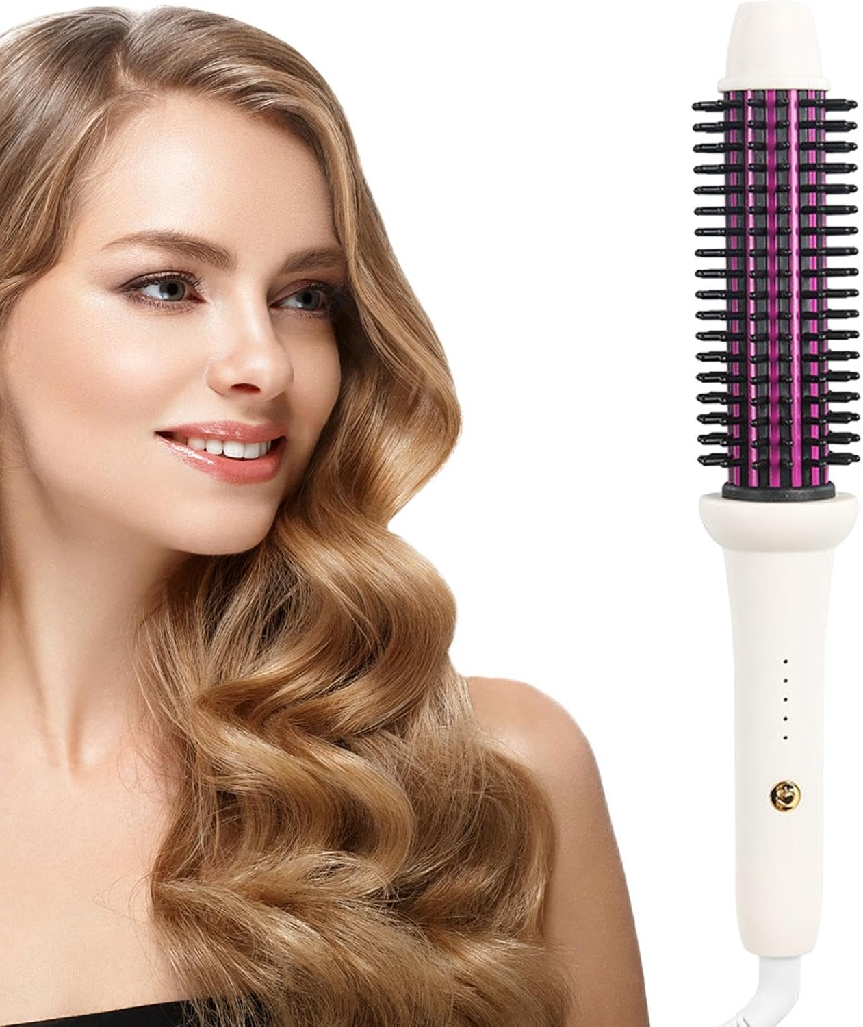 Rotating Curling Iron Brush - 28Mm Negative Ion Heated Ironing Comb Straightening Brush for Curling Iron | Curling Iron Curler Brush