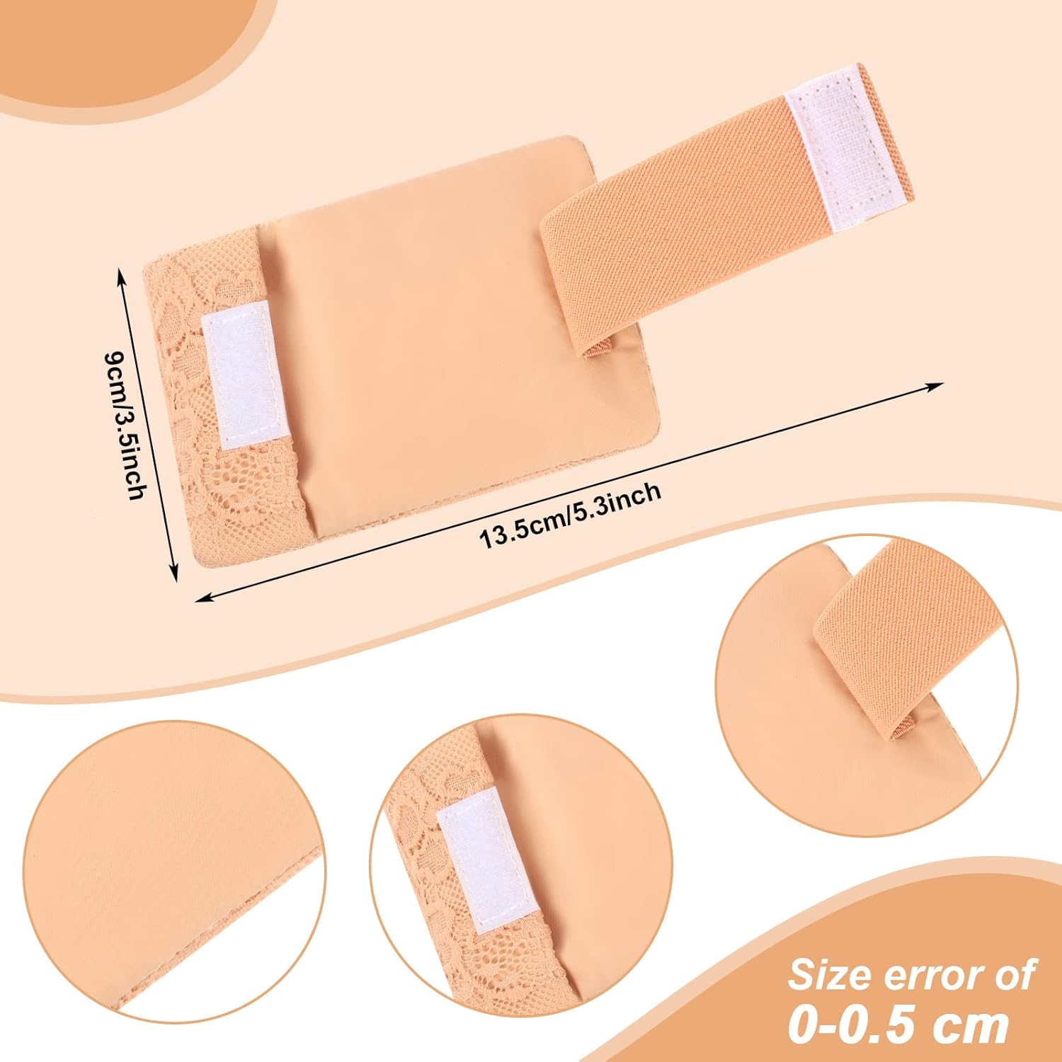 Saintrygo 2 Pcs Bra Wallet Lace Women Travel Bra Pocket Pouch Breathable Latent Wallet Secret Pocket Discrete Latent Travel Pouch Money Belt for Wome, White, Beige, Hidden Bra Wallets image number 2