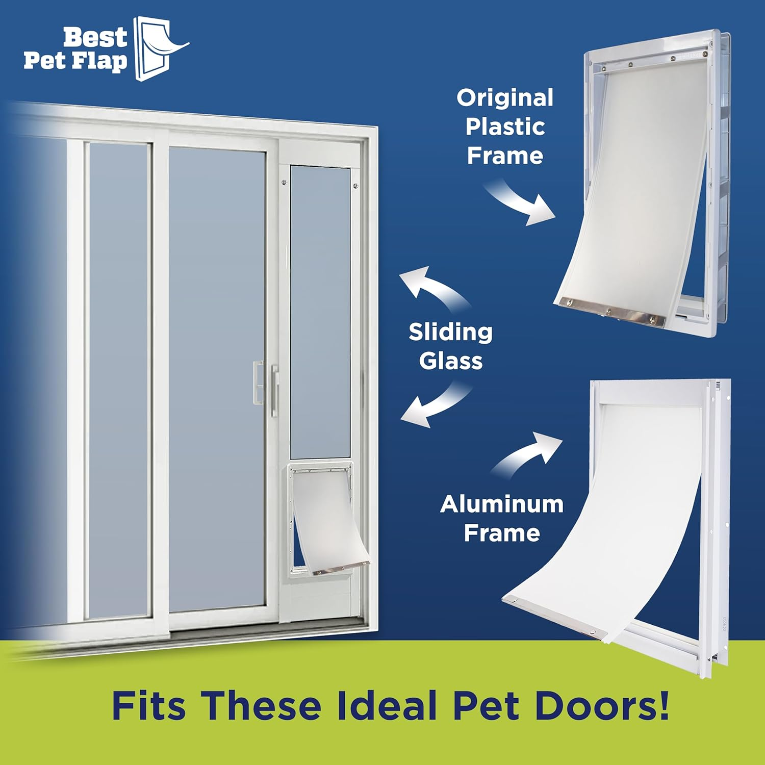 Best Pet Flap Xldog Door Compatible with Ideal Products Designer Series DSPRFXL RFXLN - Measures 10.5'' X 15'' Longer Lasting, Most Energy Efficient, Less Shrinkage, BPA Free (BPFXLN), Clear Frosted image number 3