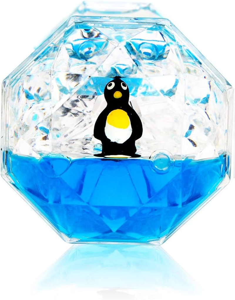 Liquid Motion Bubbler Timer/Floating Marine Life Sea Creatures, Diamond Shaped Liquid Timer for Fidget Toy,Autism Toys, Children Activity, Calm Relaxing,Penguin Desk Toys and Home Ornament image number 5