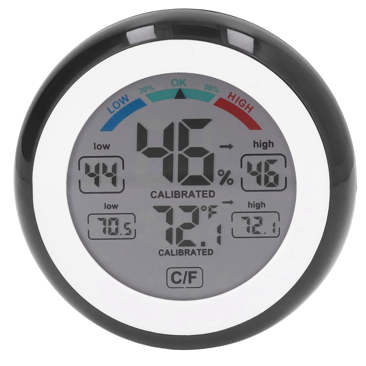 CHICIRIS Digital Hygrometer Thermometer, Indoor Wireless Temperature Humidity Monitor with Touch Screen, Comfort Indicator, 24H Max Min Record and LCD Display image number 1