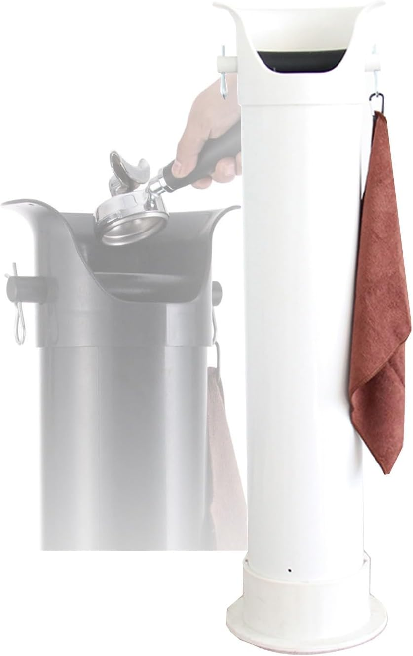 Floor Standing Coffee Knock Box, Large Capacity,With Towel and 10 Garbage Bags, for Household Milk Tea Shop Bar(Black)