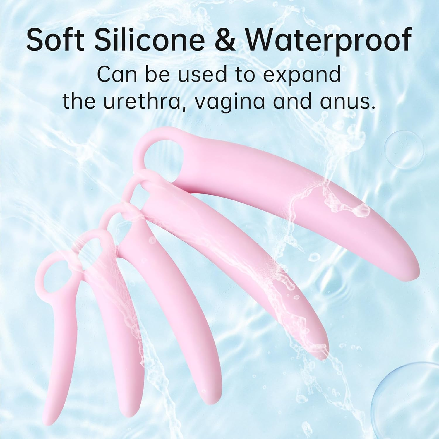 Silicone Dilator Kit for Women Vagina Plug Vagina Trainer Silicone Training Set Massage Pink Toy 5 Pieces Set image number 1