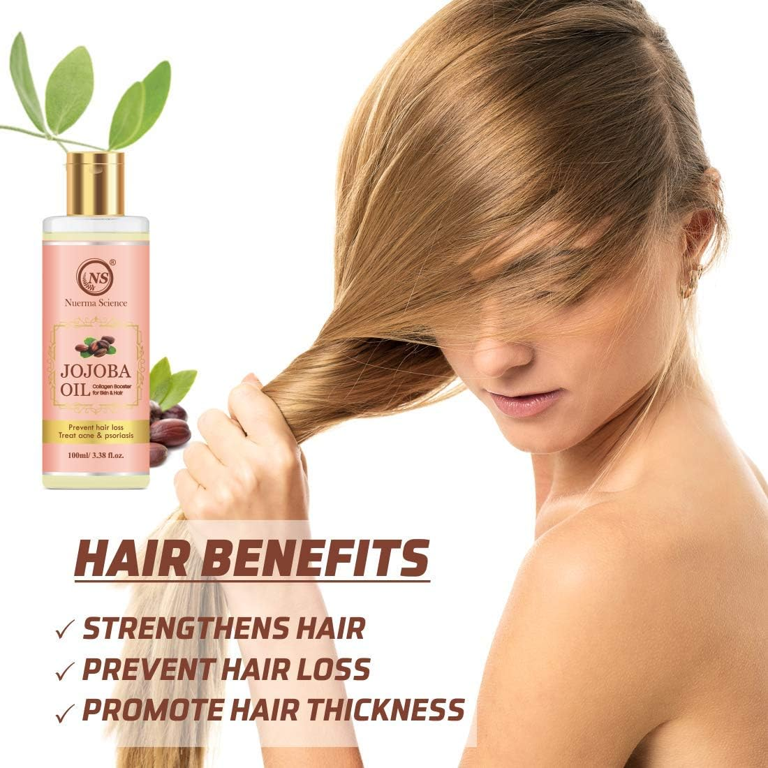 Nuerma Science Jojoba Oil with Vitamin E Oil (Stimulates Hair Growth & Reduce Hair Fall) 100 ML image number 1