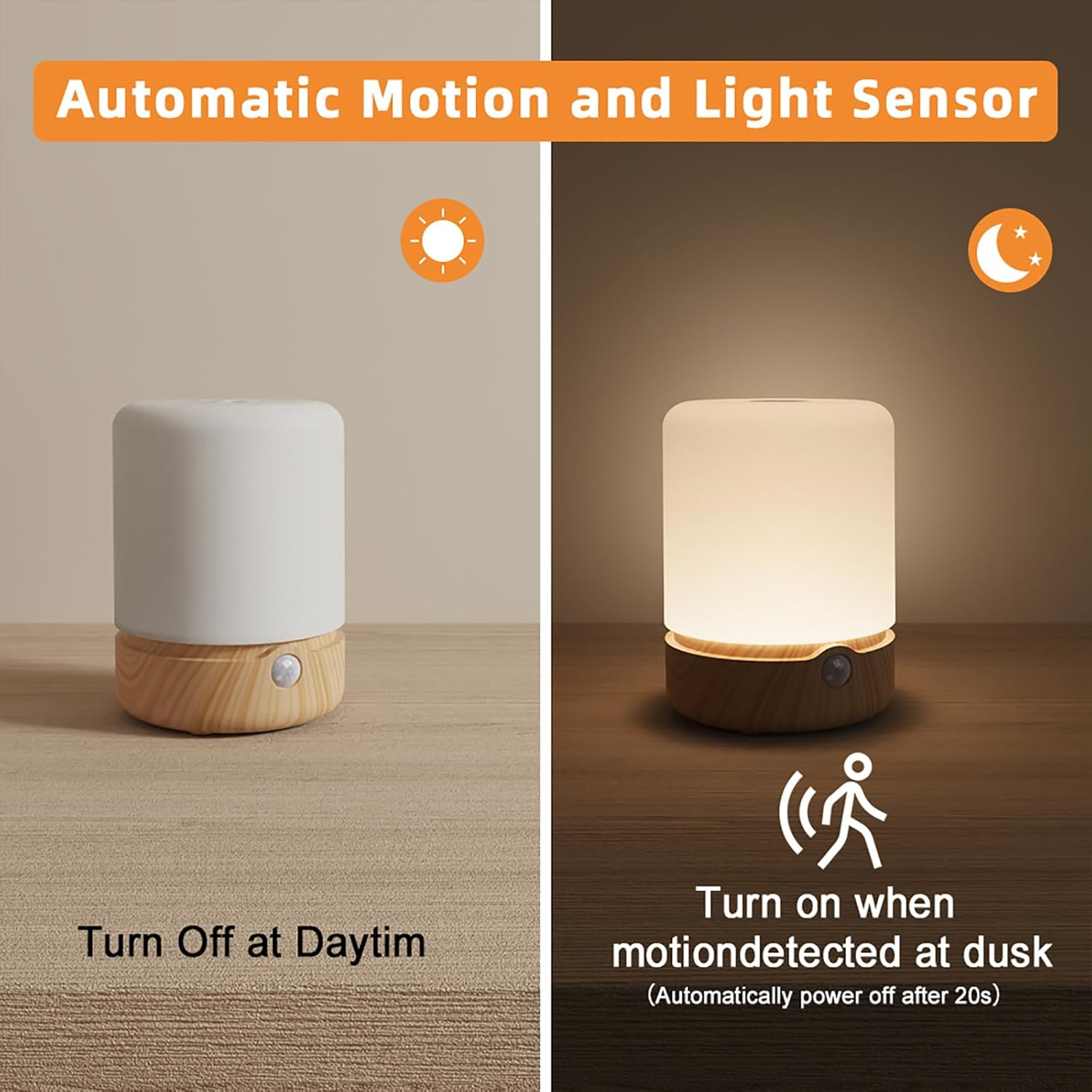 Shenzhi Tech Motion Sensor RGB Color Changing Night Light, Touch Control Table Lamp for Bedroom, Dimmable LED Desk Lamp with USB Rechargeable, Mood Lighting for Office, Living Room, Camping ﻿ image number 4