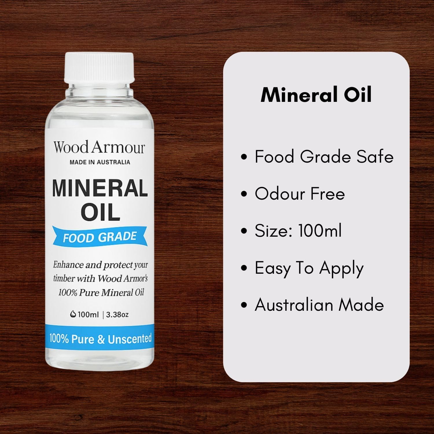 Chopping Board Oil Food Grade Mineral Oil, for Wooden Cutting, Bowls, Butcher Blocks, Utensils and More, Cutting Board - Australian Made (100Ml) image number 1