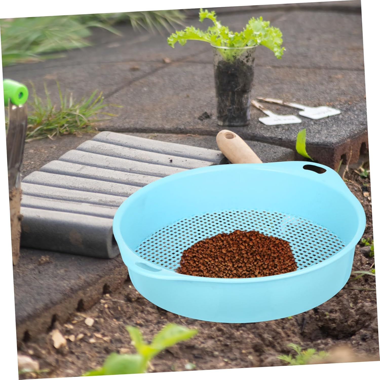 Yardenfun Lightweight Abs Material Garden Soil Sifter Sifting Pans for Easy Use Carry image number 5