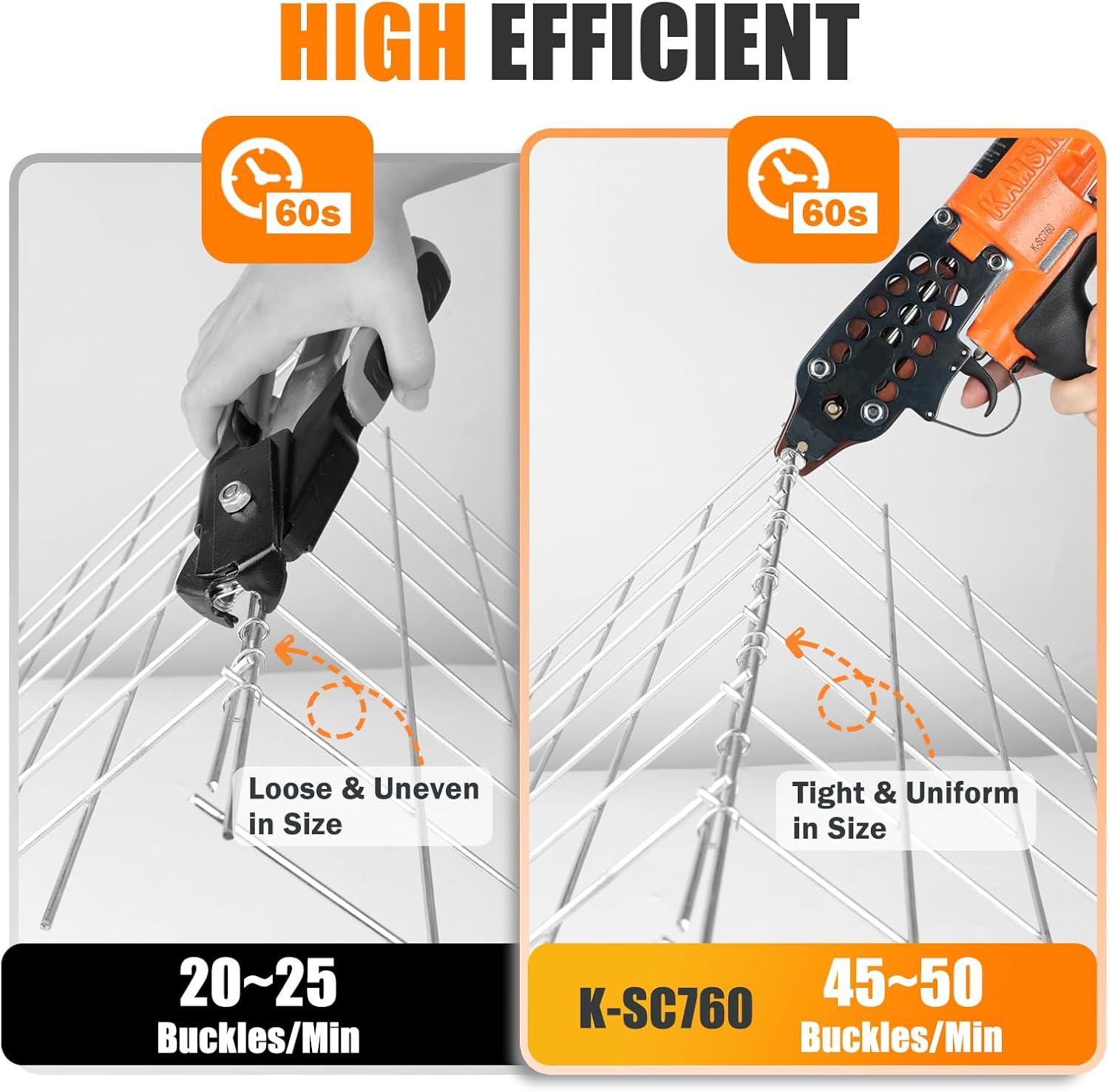 Kamsin K-SC760 16 Gauge Pneumatic Hog Ring Gun Kit &ndash; 12.5Mm C Ring Stapler with 1000PCS Staples (3.0-4.8Mm Closure) &ndash; Air Powered for Wire Cages, Fencing, Animal Traps image number 2