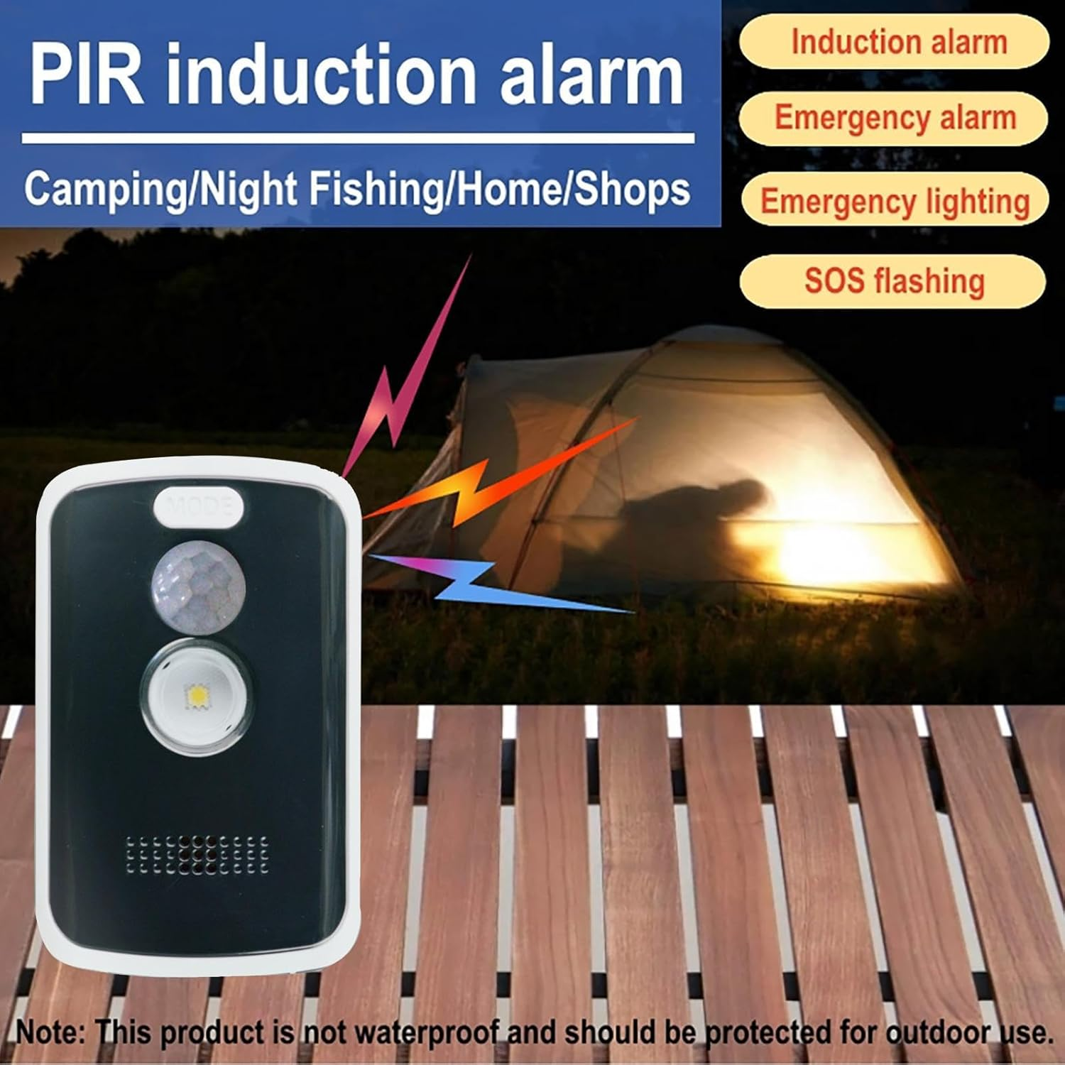 Perimeter Motion Sensor Alarm - Loud Security Alert, Safety Siren | 125Db Personal Motion Sensor for Campsite Protection, Rechargeable anti Theft Alarm, Easy Setup Detector for Outdoor Use image number 6
