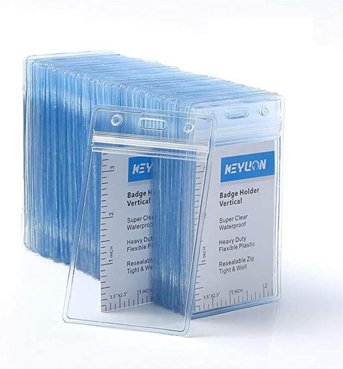 10 Pack ID Badge Holders Vertical Waterproof Holders Badge Clear Card Sleeve Case Cover ID Card Holder Name Tags, for Rfid/Proximity/Badge Swipe Cards or Credit Card/Driver'S License. image number 1