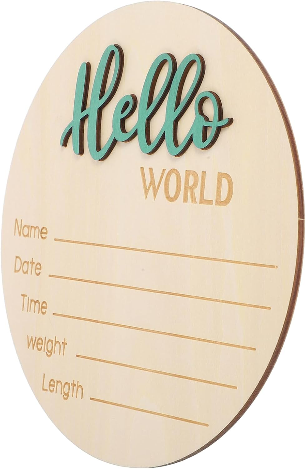 CLISPEED Wooden Baby Name Sign round Birth Announcement Sign for Newborns Newborn Photography Prop Infant Birth Announcement Plaque image number 4