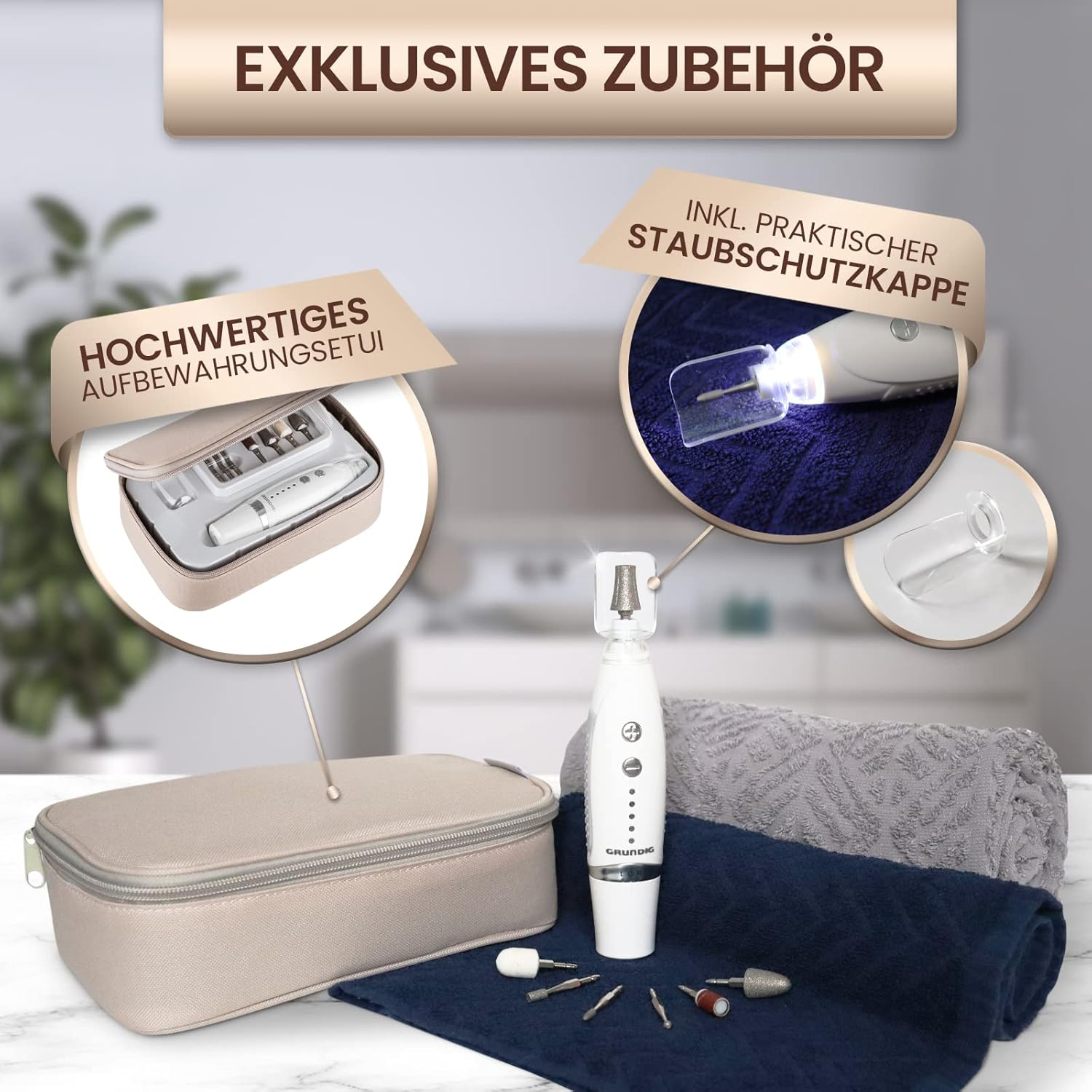 GRUNDIG Electric Manicure Set - Beautiful Nails Thanks to Power LED and 17-Piece Sapphire Accessories Pedicure Foot Care Set & Manicure Set with Accessories Reorder Electric Nail File (Manicure Set V2 image number 4