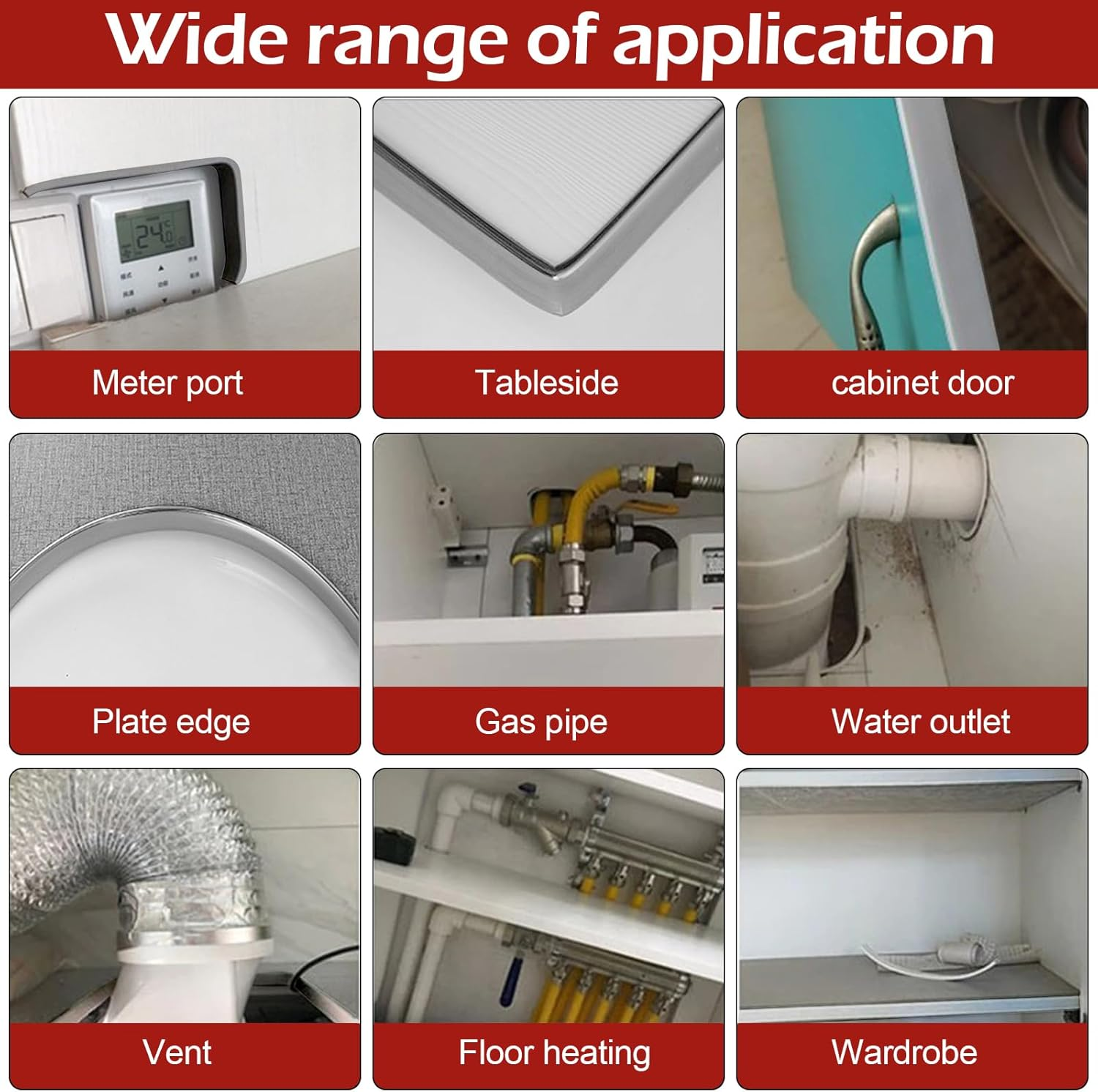 U-Shape Edge Banding, 5M/16.4Ft Self Adhesive Waterproof Metallic Flexible Furniture Edge Protector, Soft Protective Edging Trim for Cabinet, Table (Silver, 15Mm) image number 4