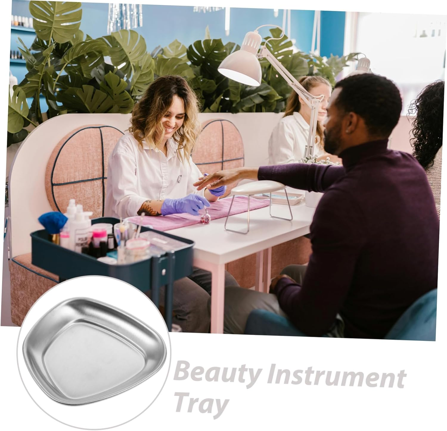 SAFIGLE Stainless Steel Disinfection Tray Nail Tool Sterilizer Cleaning for Nail Salon Supplies image number 2