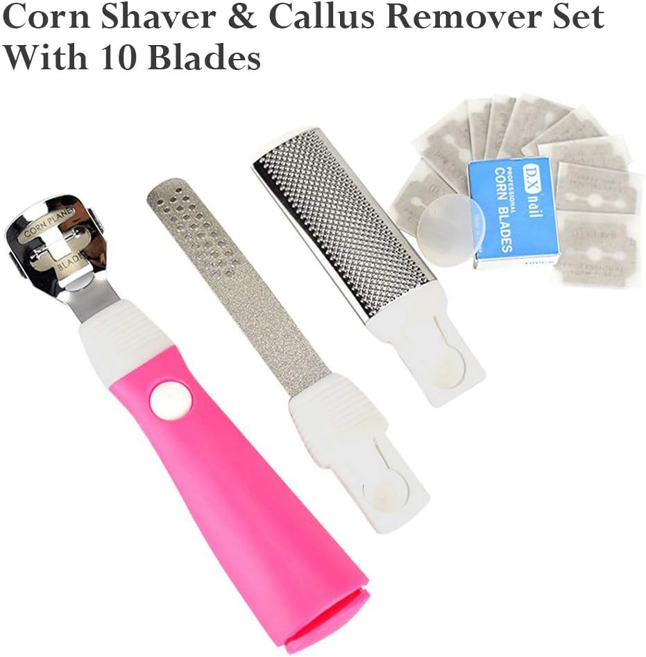 Store2508 Pedicure Foot File and Callus Remover for Hard Skin Stainless Steel Foot Rasp File with Ten Refill Grits Replacement Pads Easy Feet Scrubber for Bath Pedicure Salon image number 2