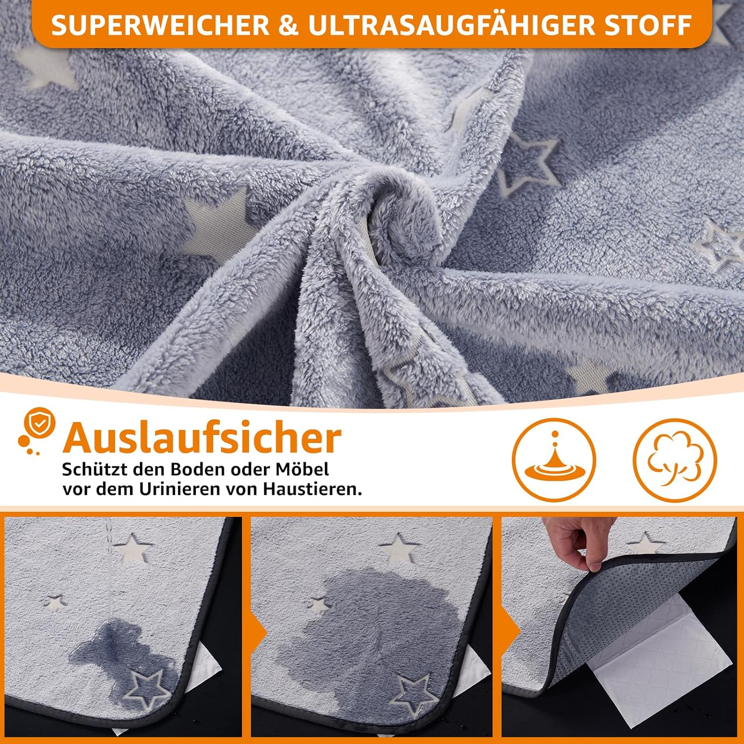 PICK for LIFE Pet Urine Mat, Washable Puppy Pads Mat for Dogs, Quick Absorbent, Pet Hygiene Mat for Puppies, Old or Incontinent Dogs, 70 X 100 Cm image number 4