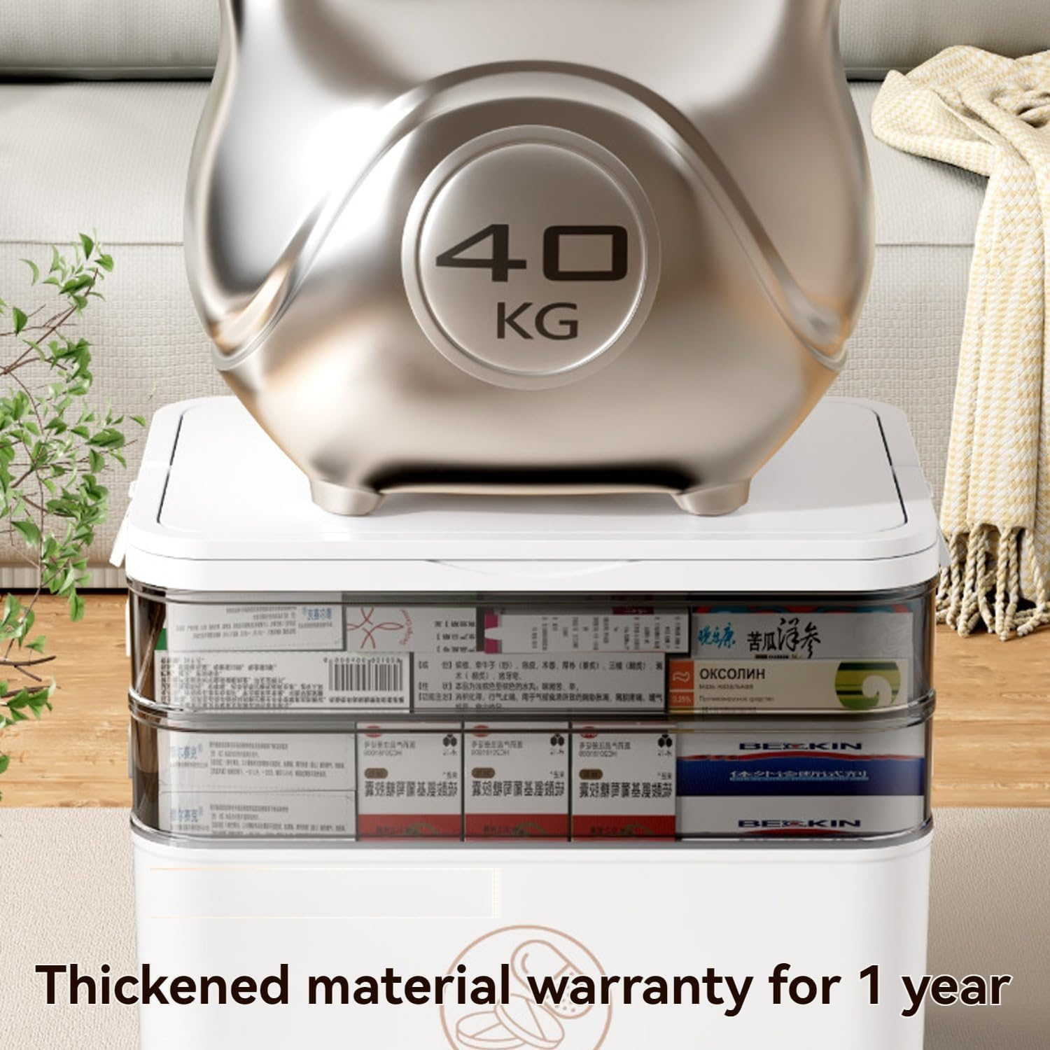 3-Tier Medicine Storage Box, Portable Medicine Cabinet, Portable First Aid Kit Container, Multipurpose Plastic Organizer with Handle for Home, Travel, Family Emergencies image number 1