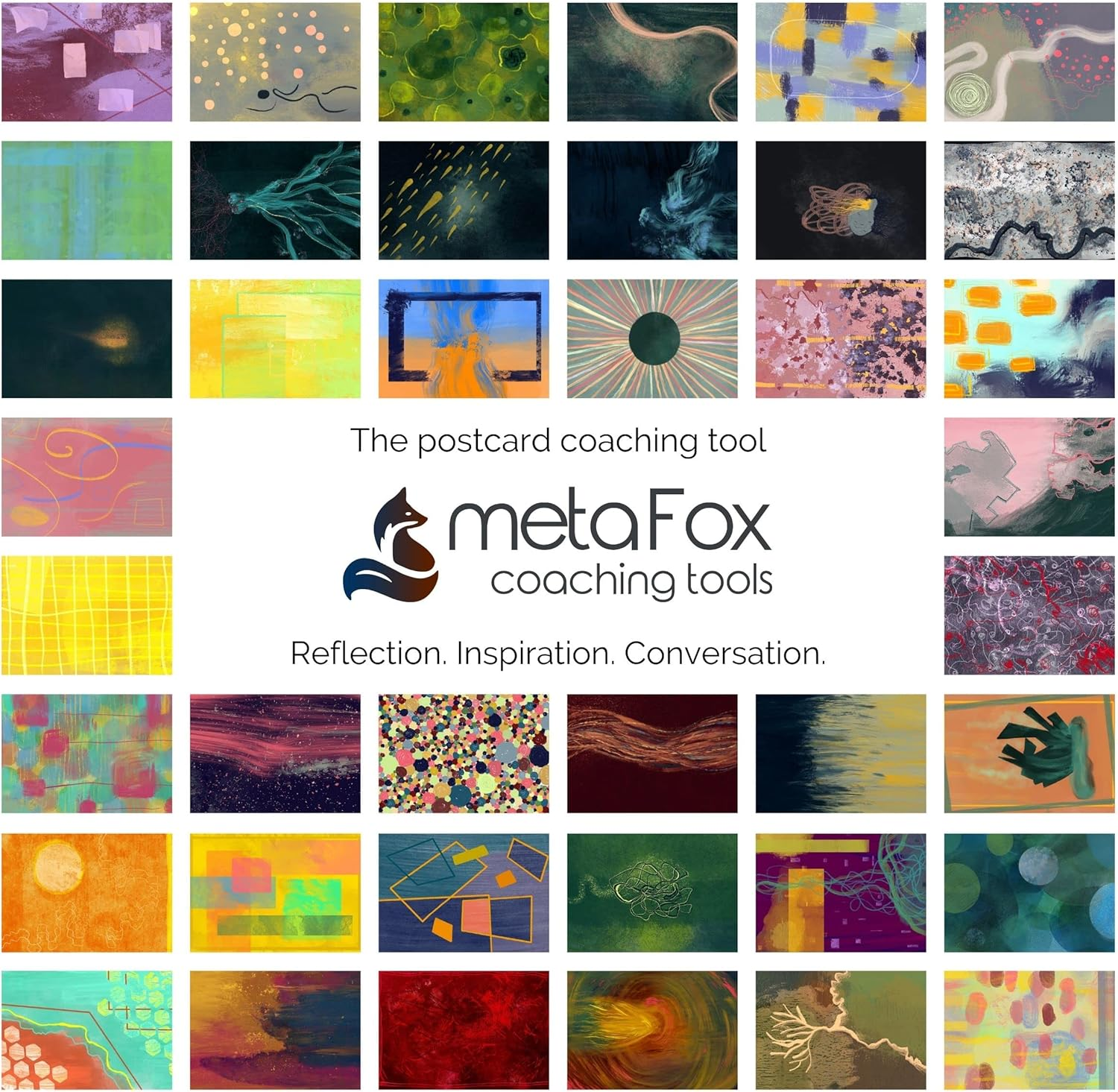 Metafox Galerie of Feelings, 52 Abstract Feeling Cards for Therapy, Coaching and Reflection, High-Quality Coaching Picture Cards in Postcard Format