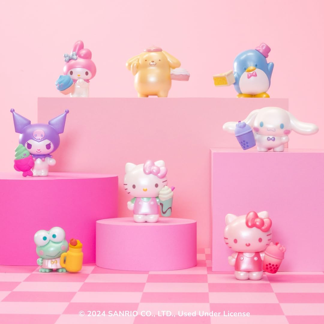 Hello Kitty Sweet Snacks 8-Pack with Mix and Match Sweet Accessories - 2&rdquo; Figures - Hello Kitty, My Melody, Kuromi, Cinnamoroll, Pompompurin, Keroppi, and Tuxedosam - Officially Licensed image number 6