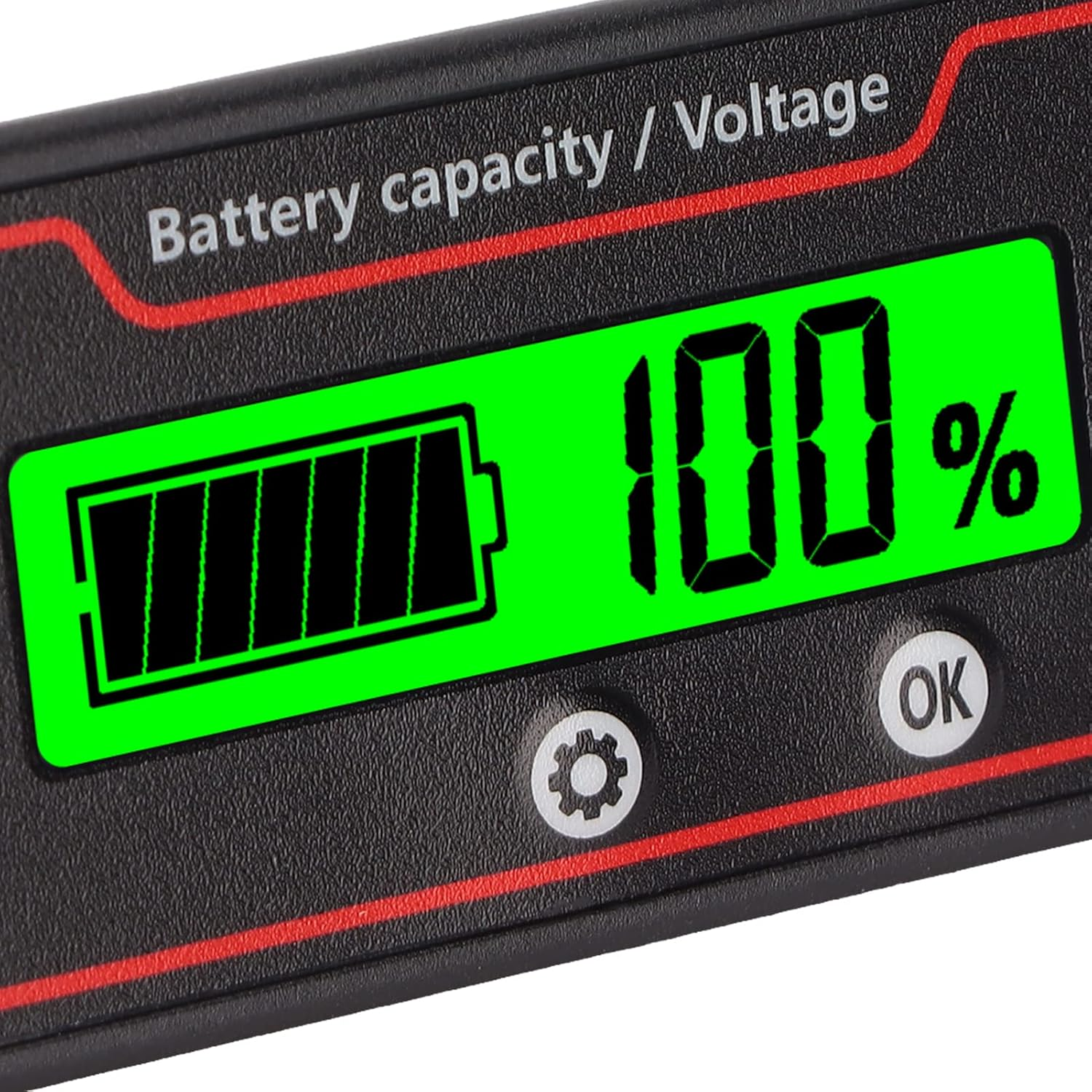 12-84V Battery Capacity Indicator Voltage Meter, Battery Monitor Battery Power Indicator Panel for Electric Vehicle Battery Packs, Etc (Green Light) - White Light image number 3