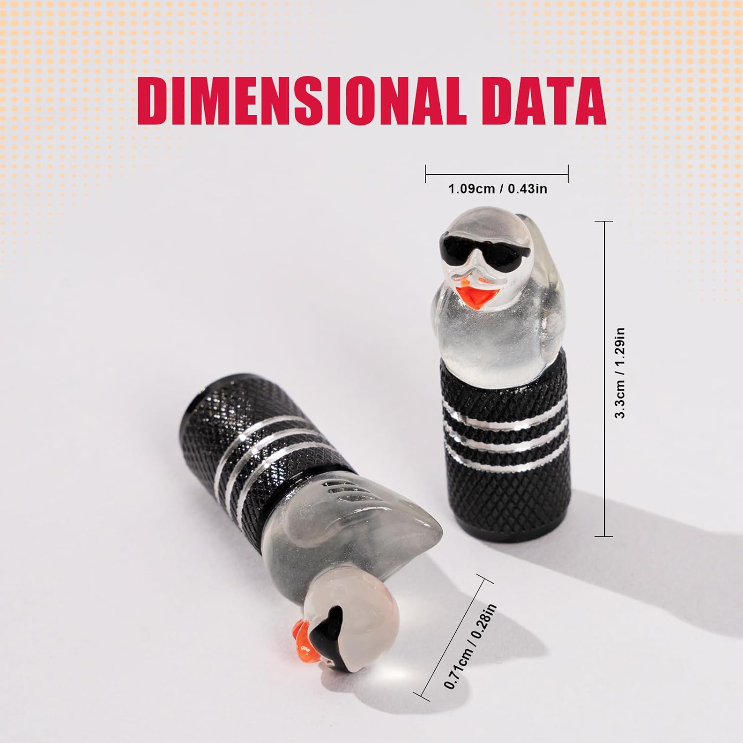 Rislobx 4Pcs Tire Valve Stem Cap Cover for Car SUV Truck, Valve Cover with Funny Duck Sunglasses, Decorative Tire Valve Caps Wheel Accessories (Black Sunglasses Duck) image number 5