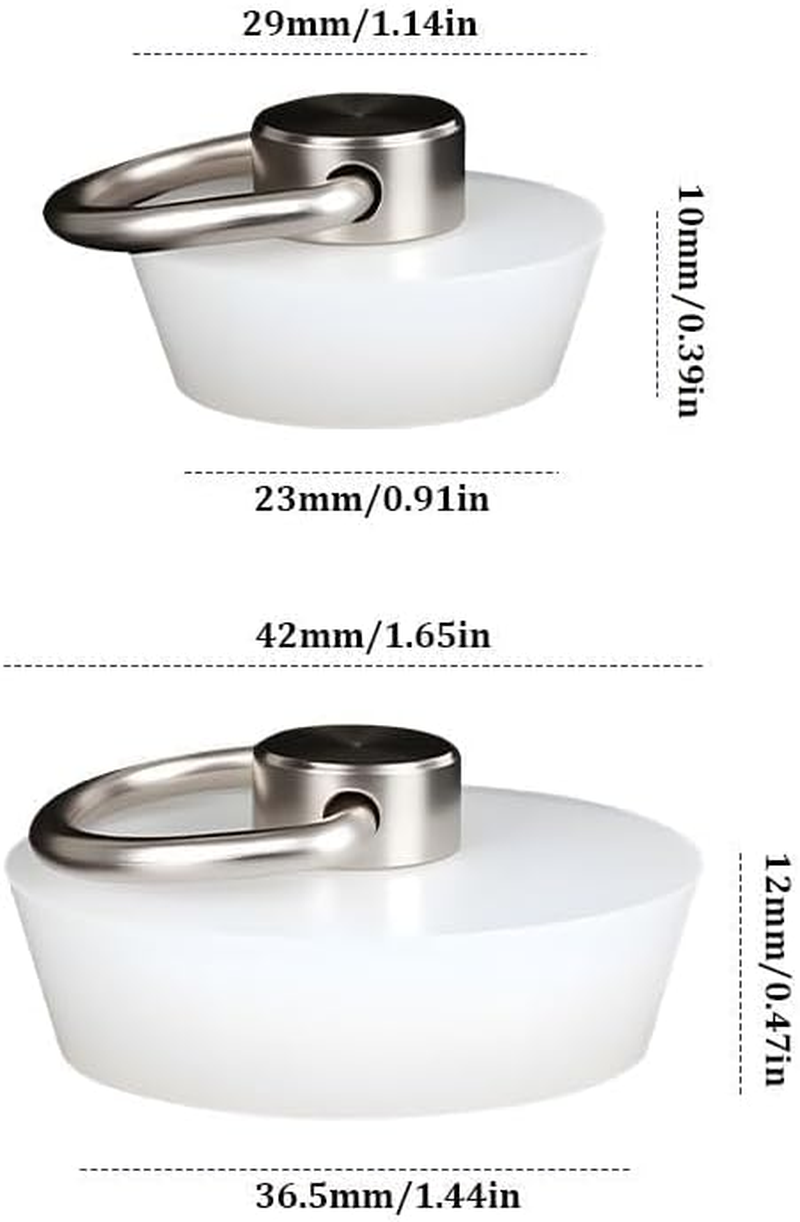 White Drain Stoppers, Bath Sink Plug (28Mm) image number 2