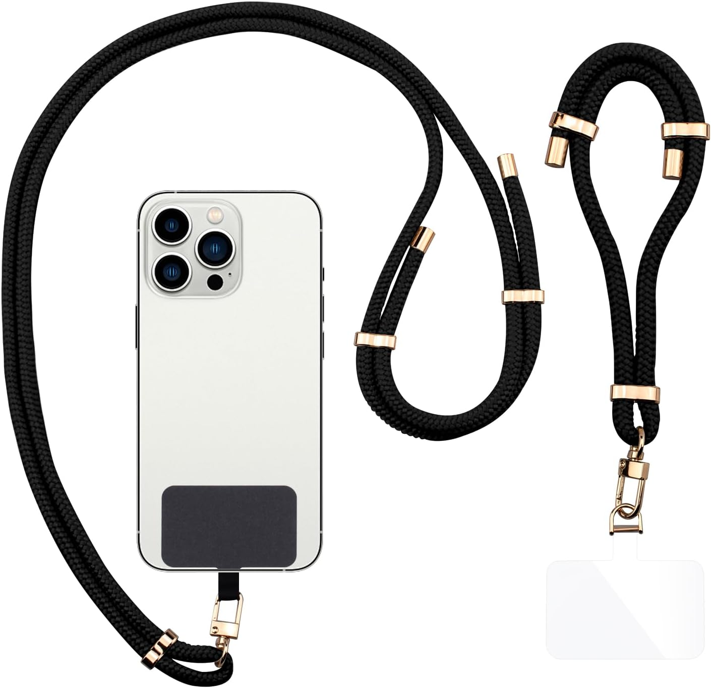 2 Pads Phone Lanyard, H HOME-MART Adjustable Crossbody Cell Phone Strap Universal Phone Wrist Lanyard 2Pcs Phone Patch Tether Tab for Most Smartphones Cell Phone Accessories