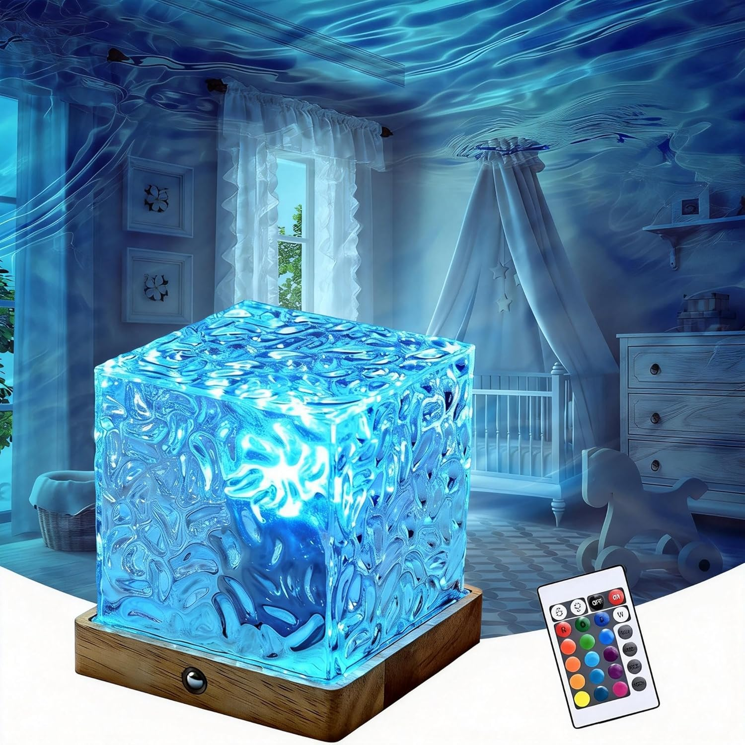 LETOUR Aurora Lamp Galaxy Projector Northern Lights Luminorthe Cube Lamp 16 Colors & 30 Modes Ocean Wave Night Light for Kids, Ceiling Projector for Bedroom/Party/Game Rooms image number 2