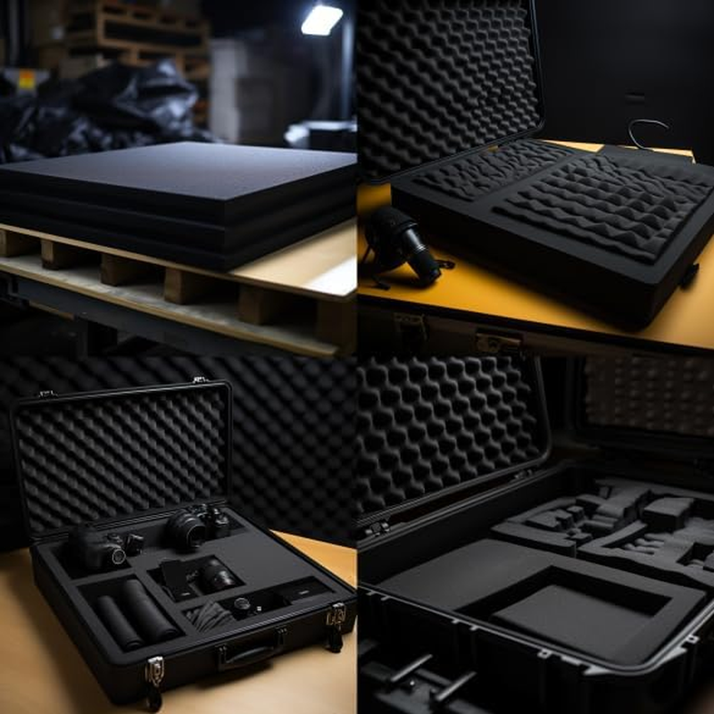 Set of 4 Polyethylene Foam Pads for Packing, Customizable Insert Pick and Pluck, Pre Cubed Sheet for Toolbox Camera Storage, 11.8 X 11.8 X 1 Inch