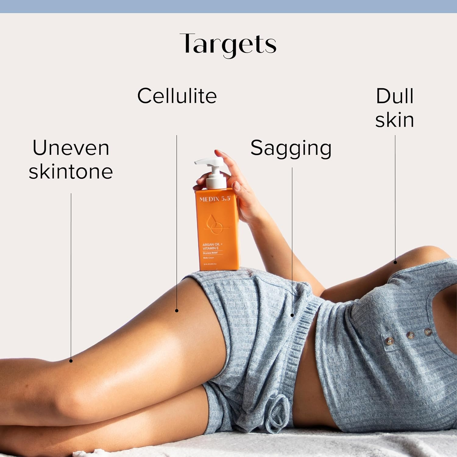 Medix 5.5 Argan Oil Cream with 24Kt Gold. Anti-Sagging Firming Cream to Reduce the Look Wrinkles, Cellulite, and Blemishes. 444Ml (15 Oz) image number 4