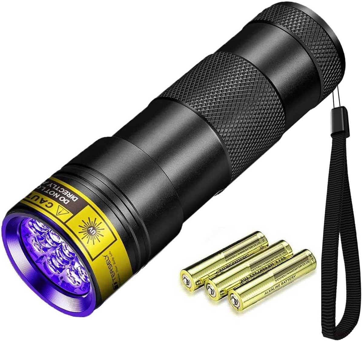 U&zwnj;V Torch,T Tersely 12 LED 395Nm UV Blacklight Flashlight,Pet Urine Detector for Dog/Cat, Dry Stains, Bed Bug, Invisible Ink, AAA Batteries Included&zwnj;