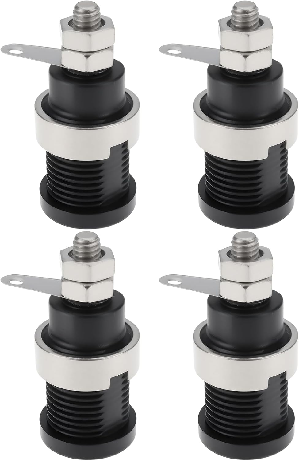 Create Idea 4Pcs 4Mm Banana Socket Pure Copper Insulated Banana Socket for Electrical and Electronic Equipment 14.4X30.7Mm Black image number 2