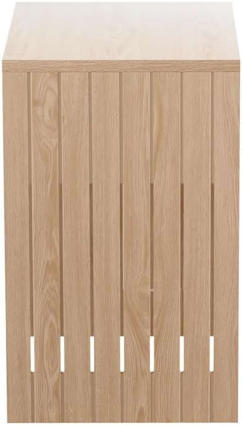 Artiss Coffee Table End Table Open Shelf Fluted Side Storage Living Room Pine image number 2