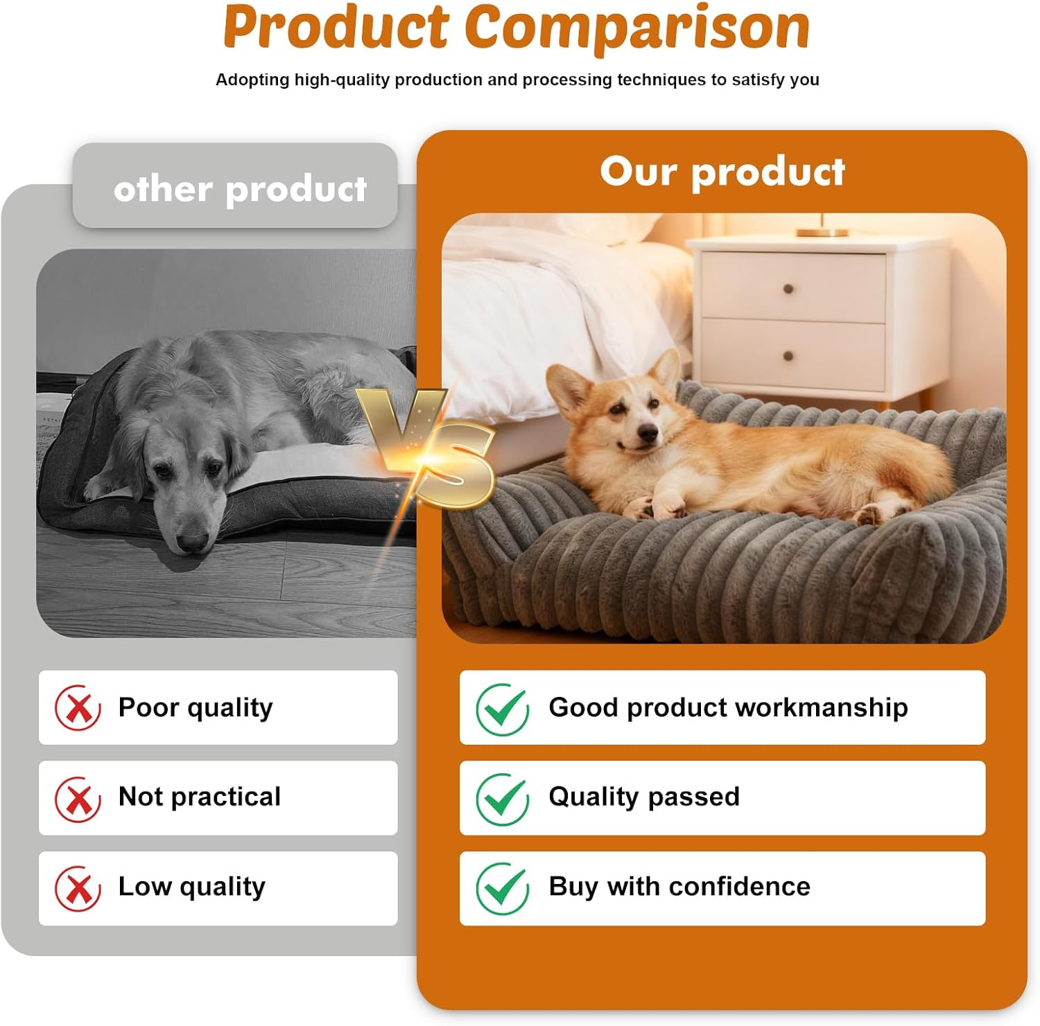 GBKDQQ Large Cat Bed, Orthopaedic Cat Sofa, 61 X 46 X 25 Cm, Dog Sofa, Small Dogs, Removable, Washable, Non-Slip Cat Bed, Fluffy for Small Dogs, Dark Grey