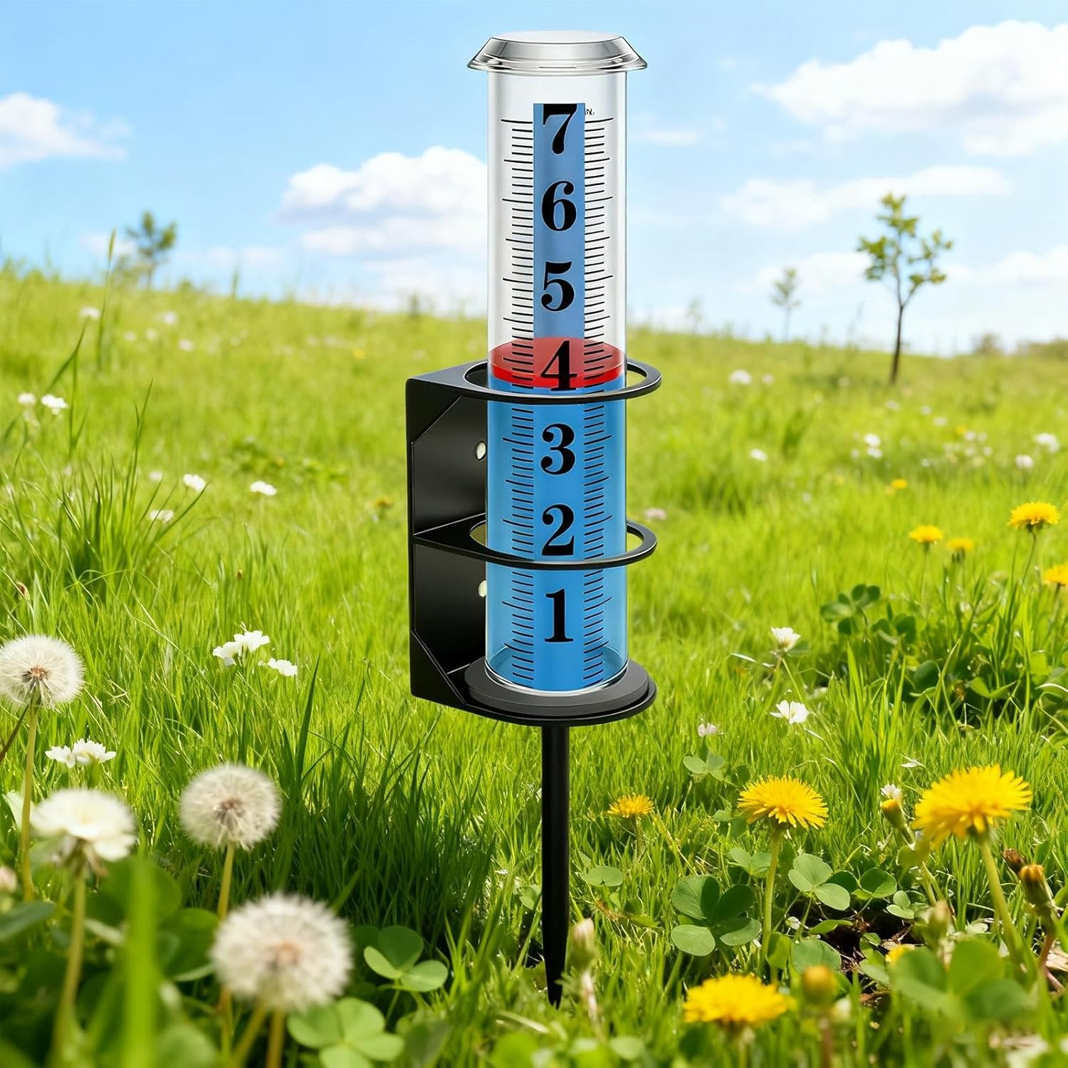Garden Rain Gauge,Accurate Large-Font Tube - Yard Stake Rain Gauge | for Gardener Farmer Weather-Enthusiast Homeowner Patio Lawn Terrace Courtyard Farm Greenhouse image number 3