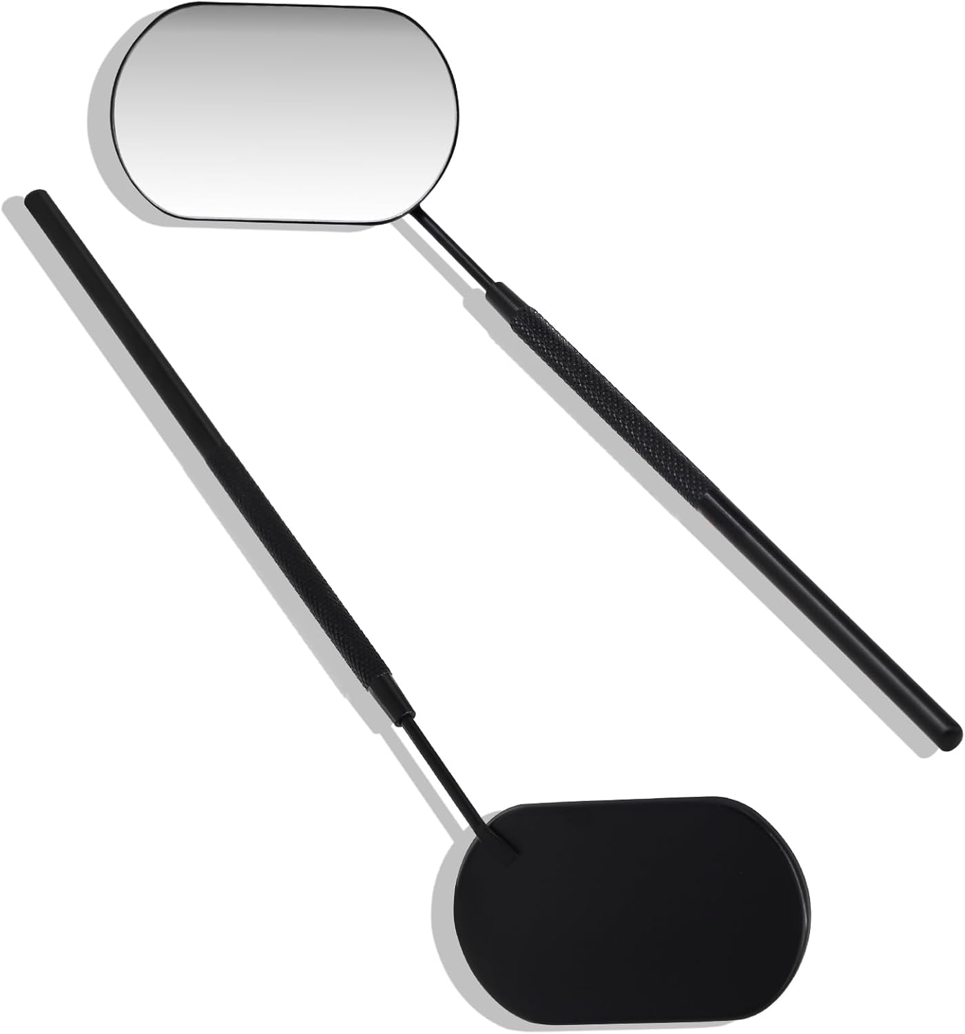 Lash Mirror Extra Large Makeup Mirror for Eyelash Extensions Detachable Stainless Steel Square round Lash Extension Accessories(Black)
