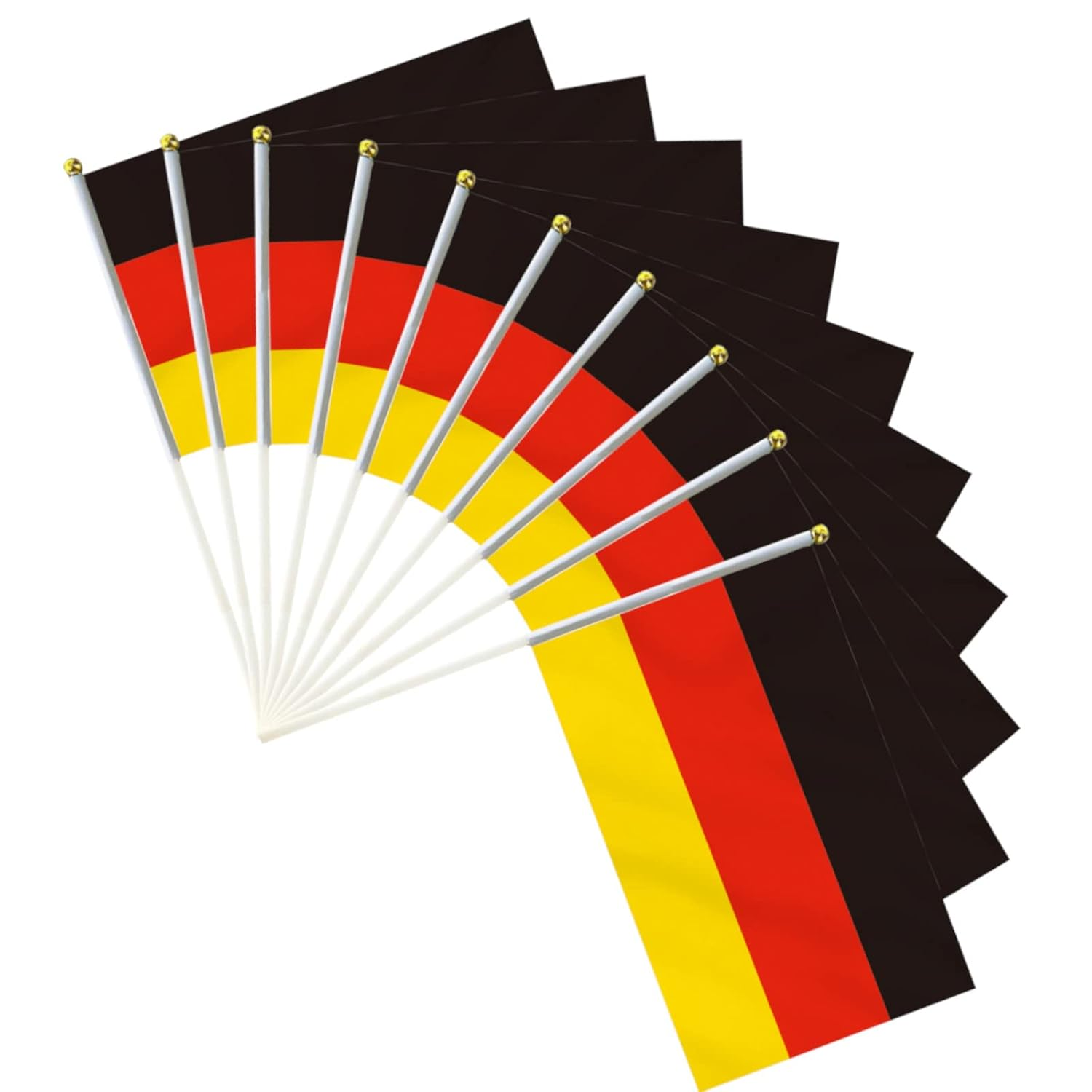 10 PCS Handheld Germany Flag,8.5&times;5.5 Inch Hand Held Mini German Flags Banner for Indoor Outdoor Parade Waving the Tlag and Shouting image number 4