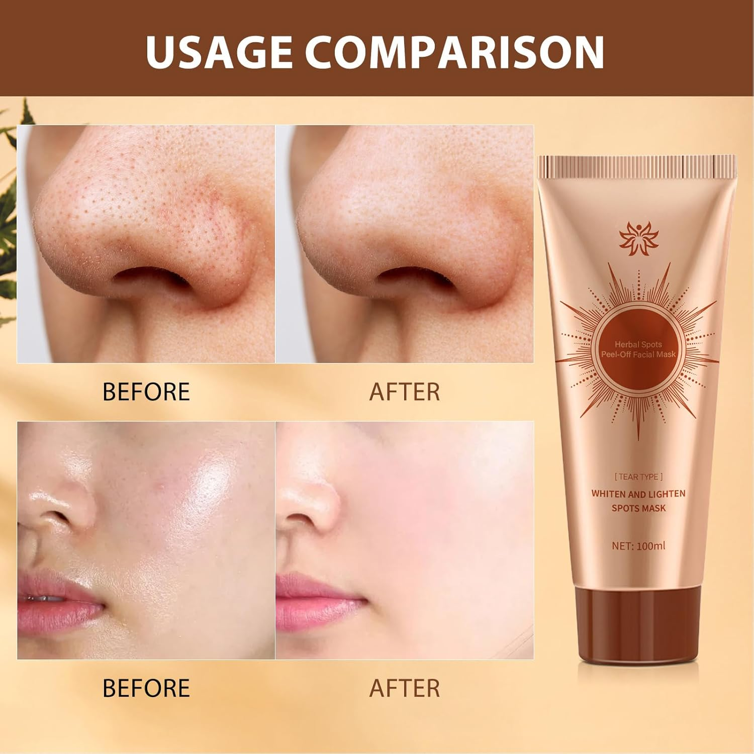 Winovera Herbal Spots Peel-Off Facial Mask, Herbal Dark Spot Peel off Face Mask, Deep Nourishment & Pore Tightening, for All Skin Types (2 Pcs) image number 4