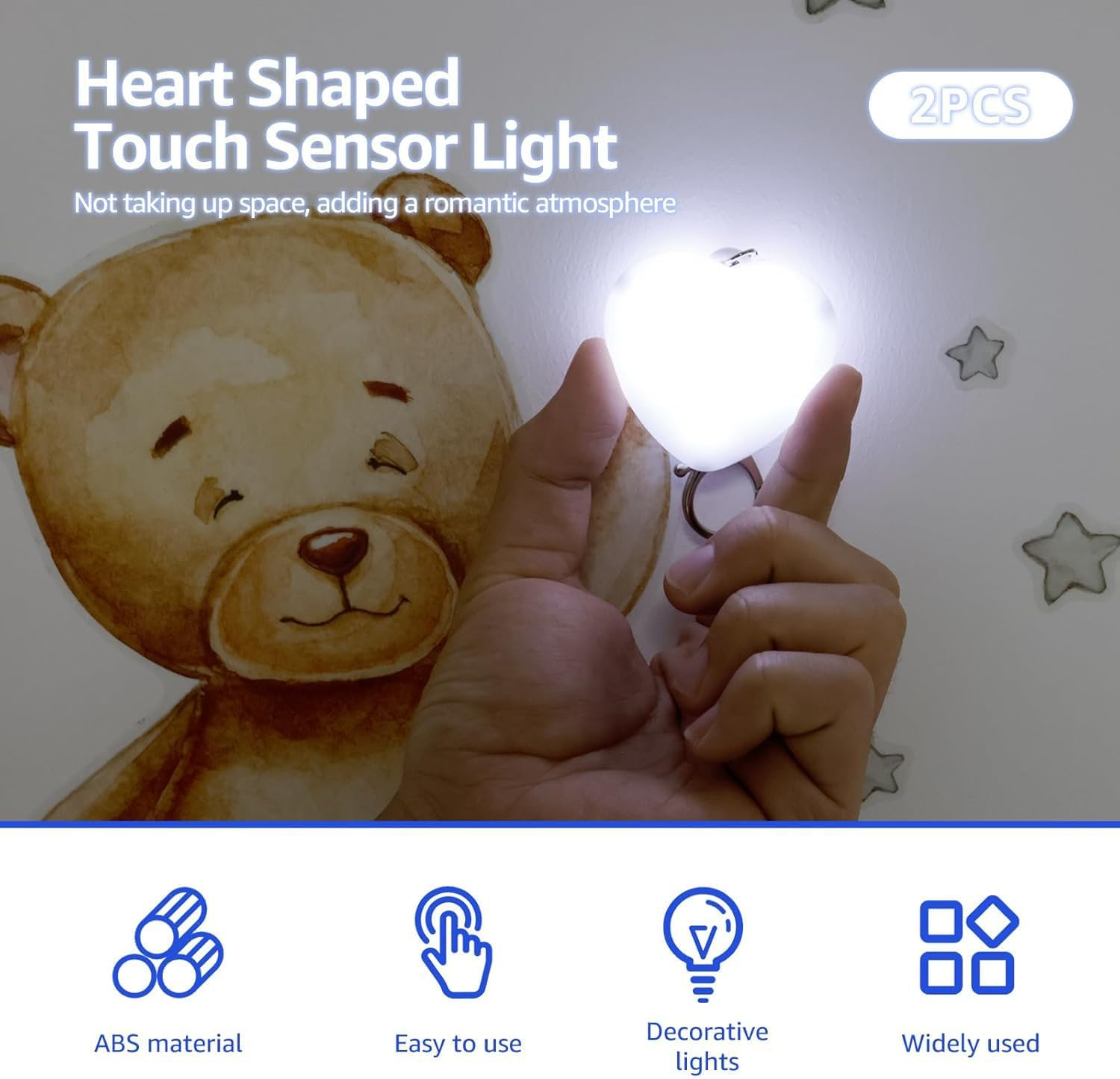 Bag Glow Heart Keychain, LED Automatic Sensor Handbag Lights Pendant, Touch Activated Bag Light Keyring, Purse Accessories for Women Tote Wallet image number 1