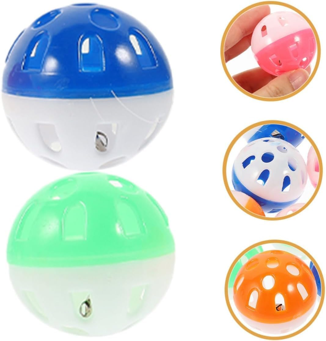 THJOPOKEEL 12PCS Cat Toy Ball with Bell, Pet Toy Cat Bell Ball Cat Toy with Bell Cat Jingle Balls for Cats Kitten, Rattle Ball Toys Random Color image number 1