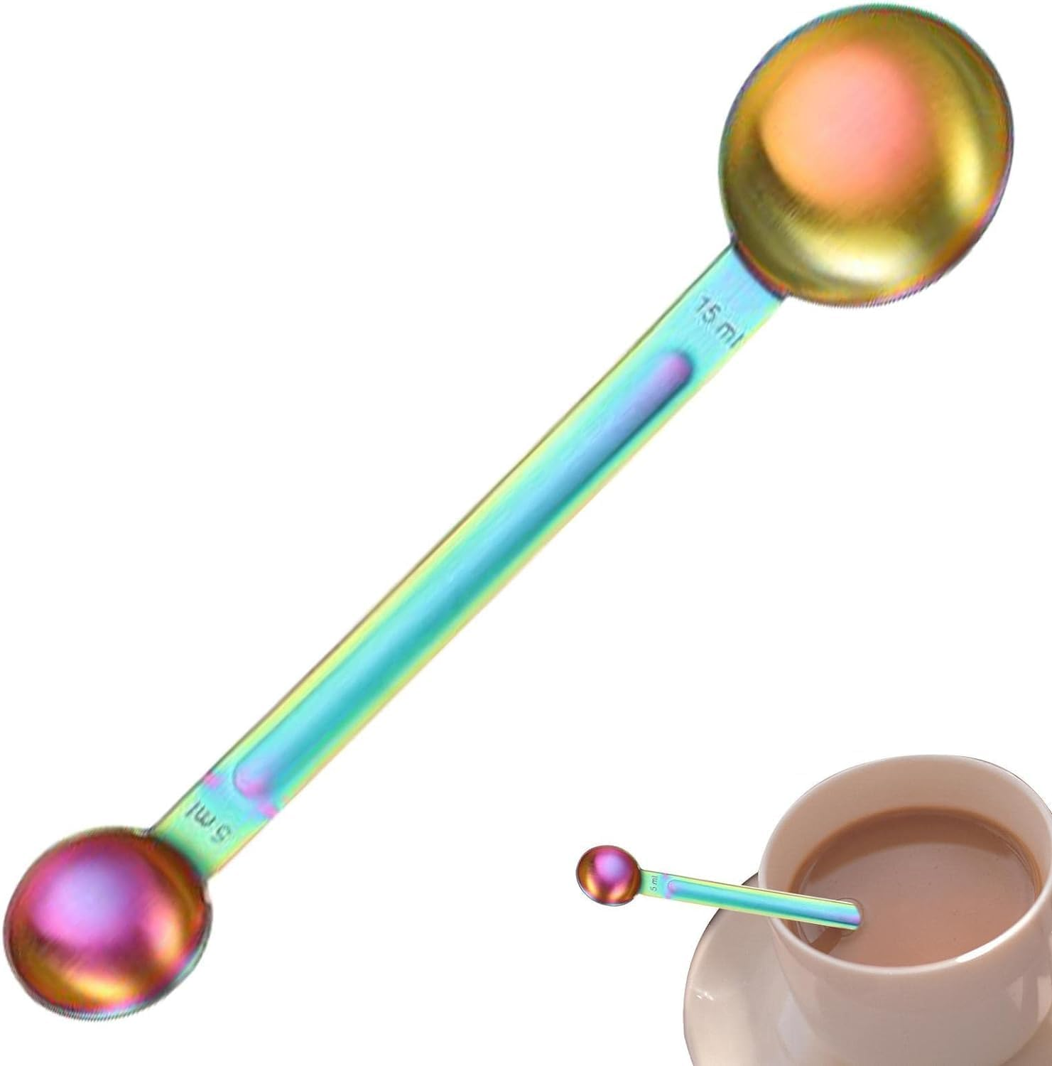 Coffee Scoop, Ground Coffee Tamping Tool for Barista Coffee Bean Long Handle Tablespoon Fits Coffee Container for Ground Coffee for Coffee, Tea, Sugar and Milk Coffee Machine Accessories