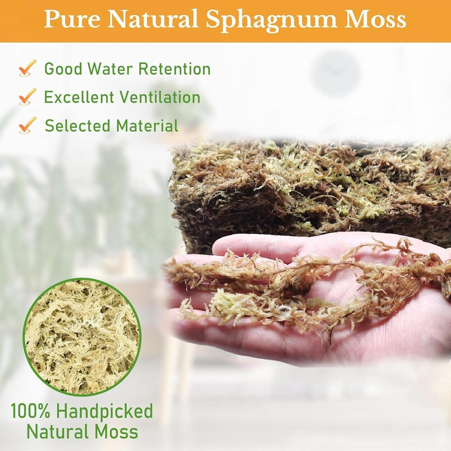 Natural Sphagnum Moss,Orchid Potting Mix | Natural Orchid Potting Mix, Perfect for Rooting Plants and Cuttings Kuitgh - 5 Pcs Standard image number 6