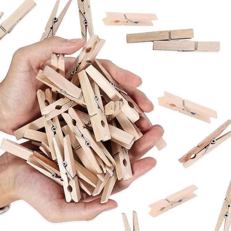 WEZCHUGHAOL 50Pcs Clothes Pins Wooden Duty Wood Clips for Hanging Clothes Pictures Outdoor Wood Pins for DIY Crafts image number 4