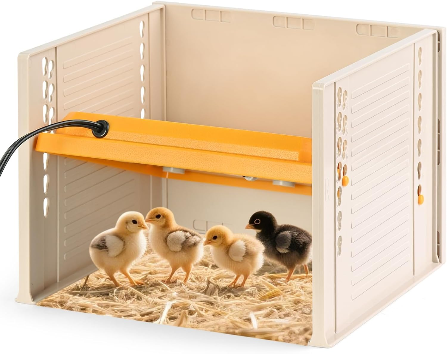 Adjustable Heat Plate with Temperature Control, 26.5 * 27.5Cm Chick Brooder Heater, Height & Angle Adjustable Heating Plate Warmer for Baby Chicken Coop, Ducks, Quails & Poultry image number 5