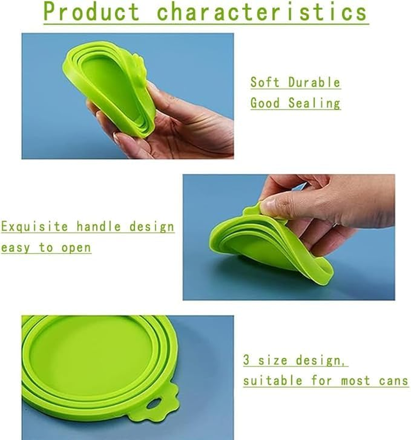 Silicone Pet Food Can Cover 4 / Set Silicone Can Cover 1 Pack 3 Standard Size General Purpose Cat and Dog Food Can Cover Dishwasher Safe image number 4