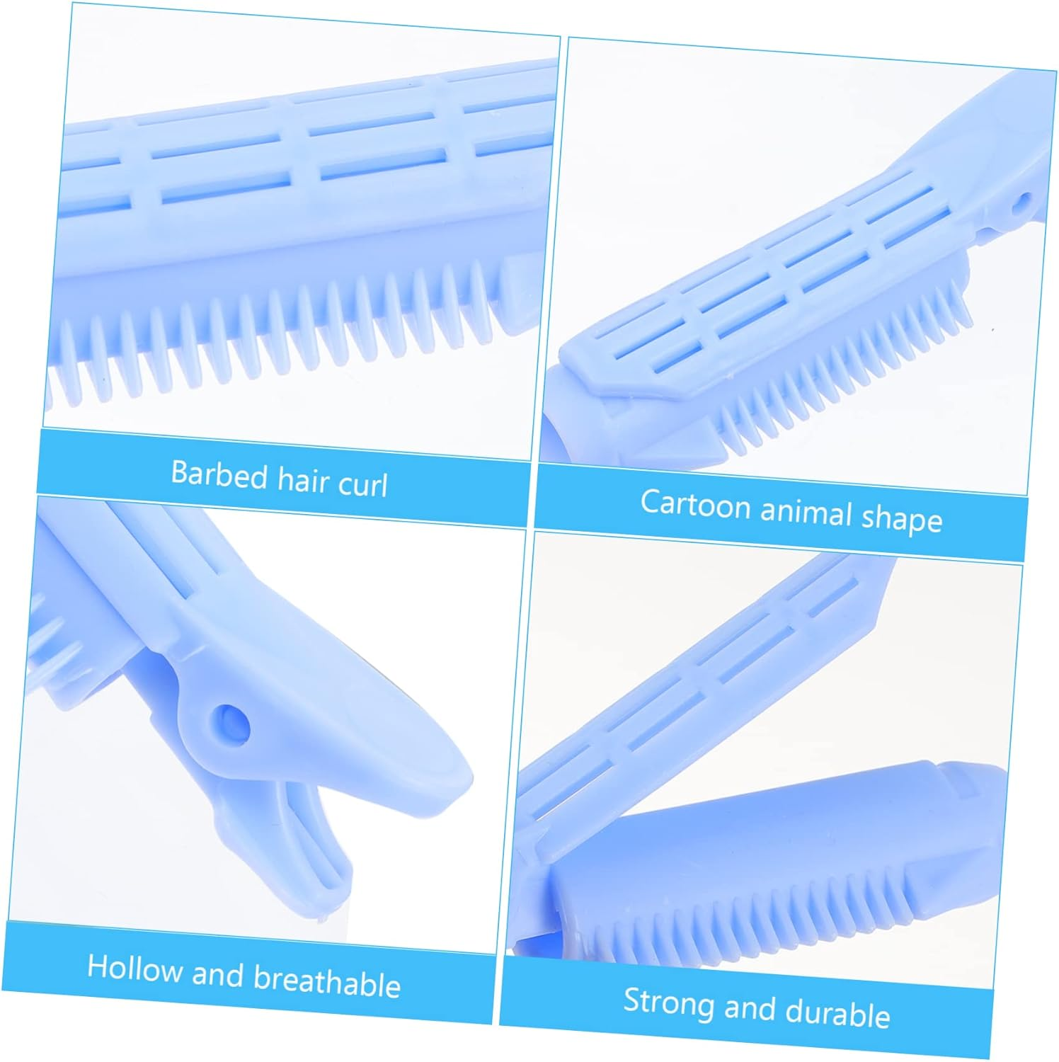 HAMPPLIES 6Pcs Blue Bang Curlers Hair Clips for Women Rollers for Volume and Styling DIY Curly Hairstyle Tools Rollers - Rosy image number 3