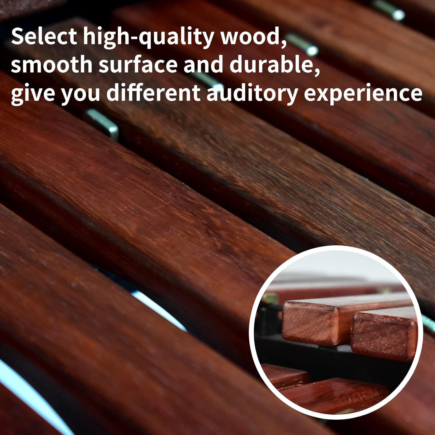 Voodans 32 Note Xylophone Professional Wooden Glockenspiel Xylophone with Mallet and Adjustable Stand image number 6